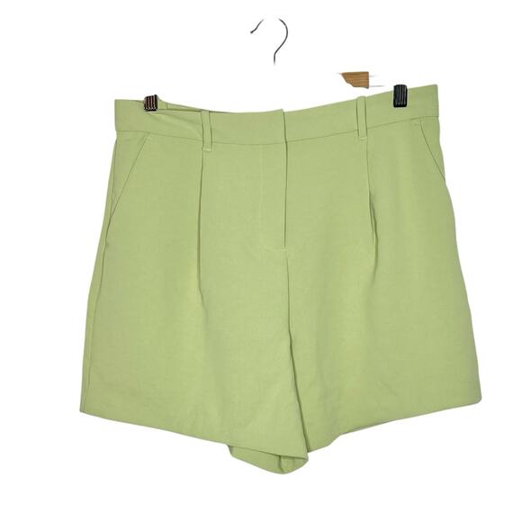 Abercrombie & Fitch Pants - Abercrombie & Fitch Pleated High Rise Shorts Green Womens M Minimalist Preppy